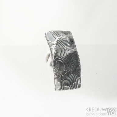 Moonman Natura 1ks - Kovaná pánská náušnice z nerez oceli damasteel - SK3731