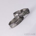 Snubní prsten nerezová ocel damasteel - Natura a kámen kabošon - měsíční kámen