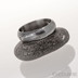 Ručně kovaný snubní prsten damasteel - PRIMA + černý diamant 1,7 mm - dřevo, lept tmavý střední