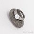 Kovaný prsten damasteel - Liena s pravou perlou - voda - s 1053