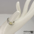 Kovaný nerezový snubní prsten damasteel - FOREVER a zlatá ozdoba, velikost 53,5