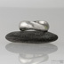 Kovaný nerezový snubní prsten damasteel - FOREVER, voda světlý
