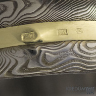 Snubn prsten damasteel a zlato - Duori yellow, struktura devo - velikost 61
