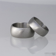 Kovaný nerezový snubní prsten - Klasik matný a Klasik hrubý mat, profil B
