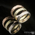 Golden Draill - Zlaté snubní prsteny - červené + žlutá + bílé zlato