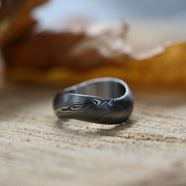 FOREVER - kovan nerezov snubn prsten damasteel, devo, vel. 56 - CR5796