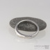 SIONA White a diamant 2 mm - struktura dřevo - Kovaný snubní prsten damateel