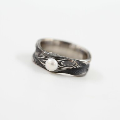 V�la vod a perla, d�evo - Z�snubn� prsten nerezov� ocel damasteel, vel. 54, CR5795