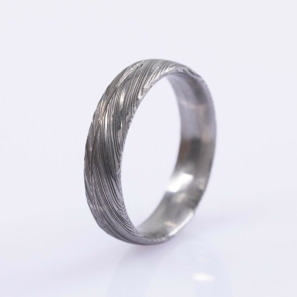 Prima voda s linkou,vel. 49 - Kovan� snubn� prsten z oceli damasteel, CR5703