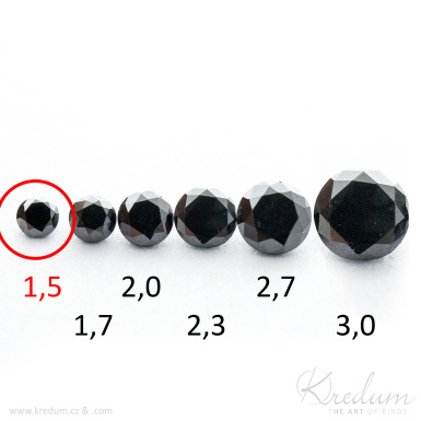 Přírodní diamant černý - průměr 1,5 mm