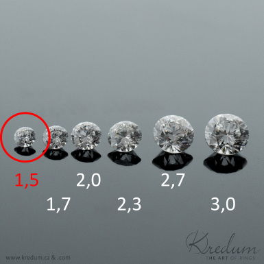 Přírodní diamant čirý - průměr 1,5 mm
