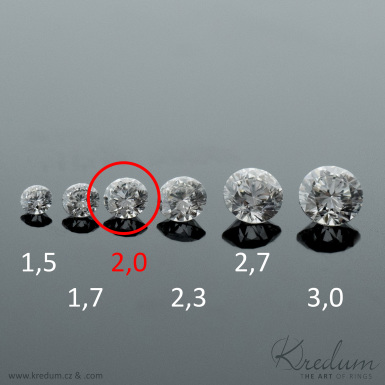 Přírodní diamant čirý - průměr 2 mm