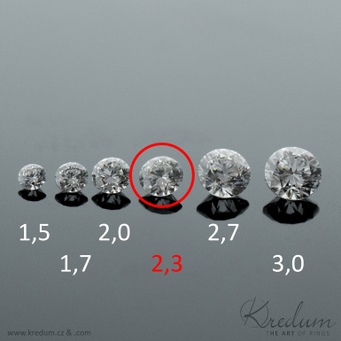 Přírodní diamant čirý - průměr 2,3 mm