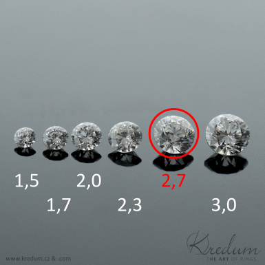 Přírodní diamant čirý - průměr 2,7 mm