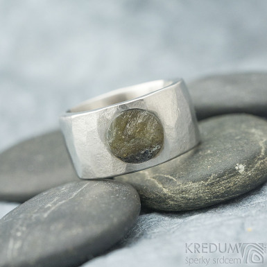 Draill matn a labradorit - velikost 64, ka 12 mm, prmr kamene 8,5 mm, tlouka 2,5 mm - Kovan nerezov prten - sk1860 (2)