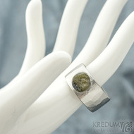 Draill matn a labradorit - velikost 64, ka 12 mm, prmr kamene 8,5 mm, tlouka 2,5 mm - Kovan nerezov prten - sk1860
