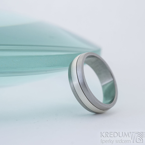 Duori Klasik Silver - 56, ka 6,1 mm, tlouka 2 mm - Nerezov snubn prsten a stbro - SK2333 (5)