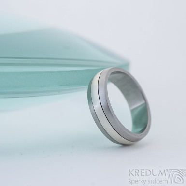 Duori Klasik silver - Snubn prsten z nerezov oceli a stbra, SK2333