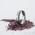 Duori red - velikost 53, šířka prstenu 4,5 mm, dřevo lept tmavý hrubý, profil B+CF - Damasteel a červené zlato, snubní prsteny, K 2482