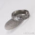Snubn prsten damasteel - Rock, struktura rky, lept tmav hrub - vel. 65, ka 7 mm - et 419