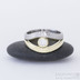 Gemini stone - zlat a damasteelov zsnubn - snubn prsten a moissanite - lut zlato a damasteel devo