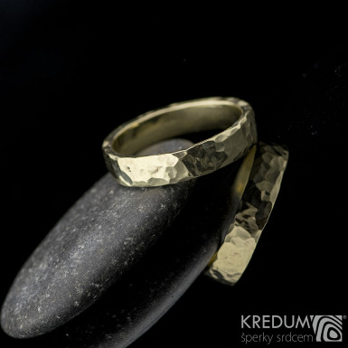 Golden Draill yellow - Zlat snubn prsten, velikost 55
