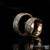 Motaný prsten - Gordik Mokume Gold red - patina - 7 mm