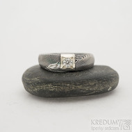 Siona Space s irm diamantem o prmru 3 mm - Damasteel prsten, SK1635