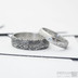 Snubn prsteny damasteel - Prima + brouen akvamarn do 2 mm vsazen do stbra, vel. 54, ka 4,5 mm, tlouka 1,5 mm, struktura voda, lept svtl jemn, profil B - K 4813