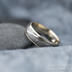Kasiopea white - Zlatý snubní prsten a damasteel - velikost 57, šířka 5,5 mm, voda - extra TM, okraje hladké 2x0,75