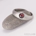 Královna a granát kabošon průměr 5 mm - zásnubní, snubní damasteel prsten, produkt 945