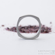 Kulatýčtvereček - 53, šířka 5,2 mm, matný - Kovaný nerezový snubní prsten, SK2458 (3)
