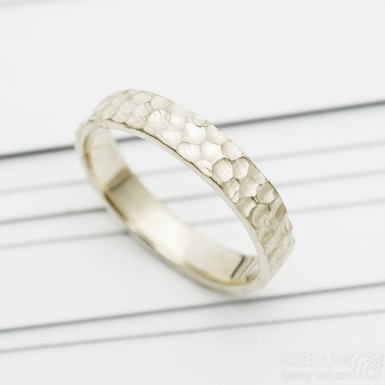 Marro gold white - zlatý snubní prsten