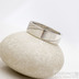 Mokume gane a diamant 2 mm - Stříbro + palladium - velikost 52, šířka 5,4 mm, tloušťka 1,4 mm, profil C - Zásnubní prsten, SK1789 (12)