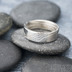 Mokume gane a diamant 2 mm - Stříbro + palladium - velikost 52, šířka 5,4 mm, tloušťka 1,4 mm, profil C - Zásnubní prsten, SK1789 (7)