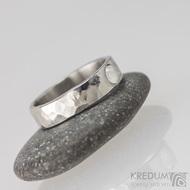 Draill a měsíční kámen - Snubní prsten kovaná nerezová ocel, produkt č. 1652