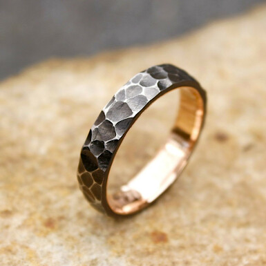 Orion Raw red - snubn prste z nehrdzavejcej ocele a ervenho zlata