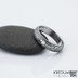Zásnubní prsten damasteel - Prima a diamant 2 mm - profil A, lept tmavý střední