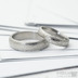 Ručně kované snubní prsteny damasteel - Prima, lept světlý střední - vel. 48, šířka 4,2mm, tloušťka 1,5mm, profil A+CF, diamant 2mm + vel 58,75, šířka 5 mm, tlouš´tka 1,8mm, profil - k 4555