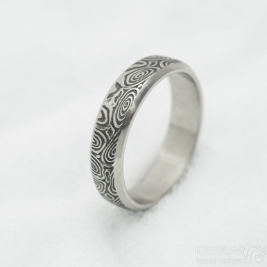 Prima line, koleka - Snubn prsten kovan nerezov ocel damasteel, SK3038