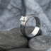 Prima Princezna a zirkon 3,5 mm - 58, š 5,5 mm, tl. 1,5 mm, profil B, dřevo 75% TM - Damasteel zásnubní prsten - sk1767 (5)