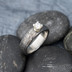Prima Princezna zirkon 4,5 mm - 53, š 5mm, tl 1,8 mm, korunka 3,5 mm, voda 75TM, B - damasteel zásnubní prsten, SK1638 (9)