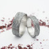 Snubní prsteny damašková ocel - Prima, struktura voda, lept tmavý střední - vel. 52, šířka 5 mm a vel. 60, šířka 7 mm, profil C