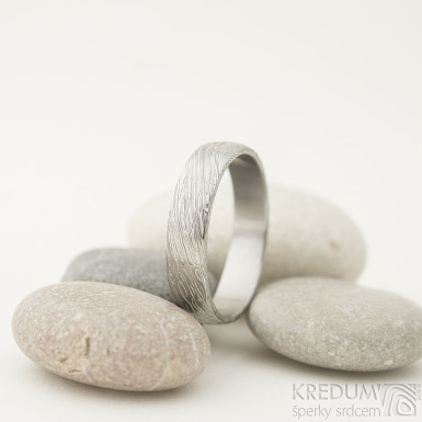 Prima voda - Kovan snubn prsten z oceli damasteel, SK2214