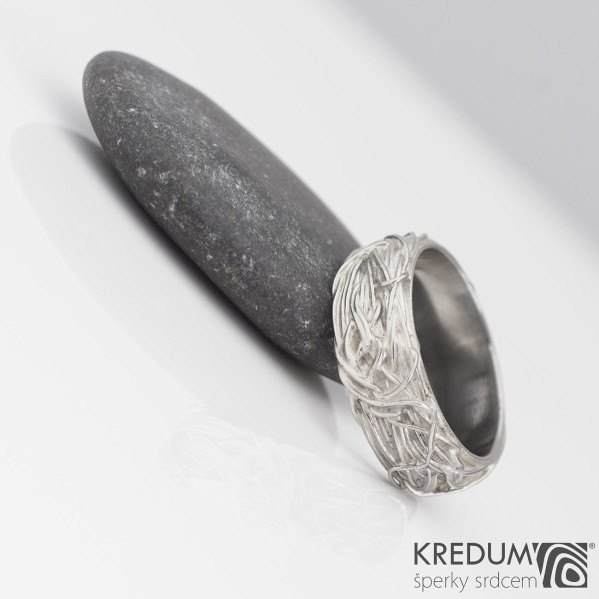 Gordik - Motaný snubní prsten nerezový, velikost 50