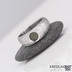 Greeneli - Kovaný prsten damasteel s vltavínem, velikost 54