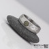 Rocksteel a vltavín - Snubní prsten z oceli damasteel, struktura dřevo - S2182