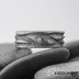 Rustic zsnubn prten s diamantem - Vla vod, damasteel, struktur devo a ir diamant 1,7 mm,  velikost prstenu 57, ka 7 mm, Tlouka: Siln (nad 2 mm) - k 0140