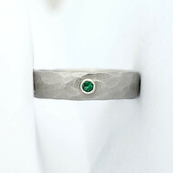 prsten Natura s přírodním broušeným smaragdem - velikost 64, šířka 6 mm, tloušťka střední - k 1867