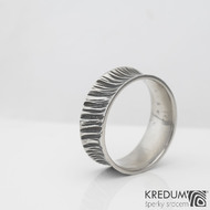 Rafael strukt - Kovaný nerezový snubní prsten, S2237